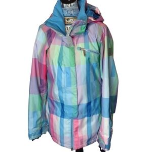 Roxy - 10k long slim fit plaid coat size large